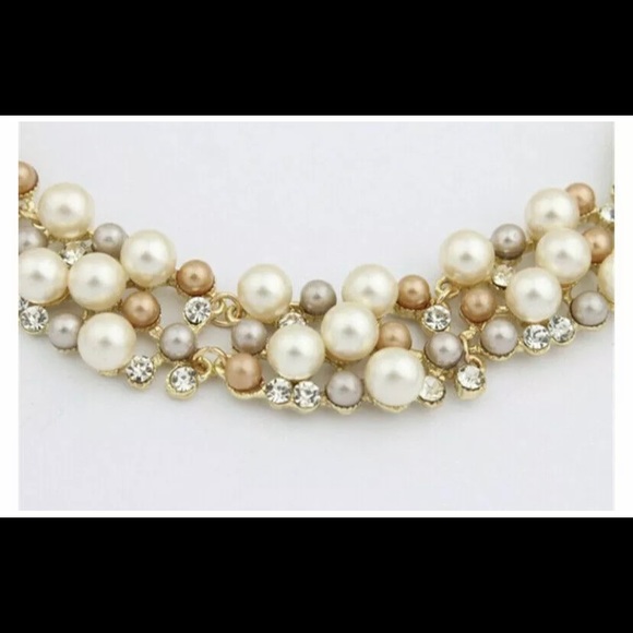 🍀New Crystal Pearl Necklace Earrings Jewelry gift Set - Picture 7 of 11